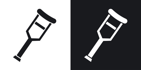 Crutch icon in black and white glyph versions