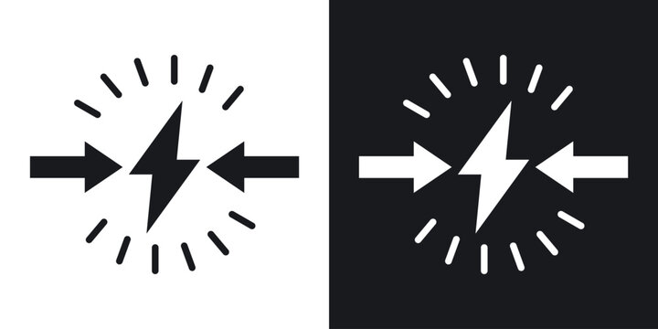 Conflict icon in black and white glyph versions