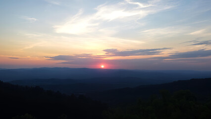 sunset in the mountains