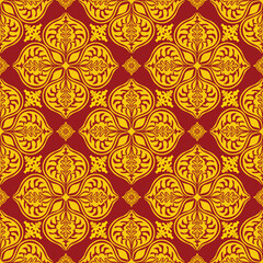 Vector damask seamless pattern background.Luxurious damask floral seamless pattern background. Perfect for interior wallpaper, fabrics, classical designs, and luxury packaging.Suitable for tiles, gold