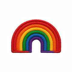 Vibrant Embroidered Rainbow Patch with Classic Six Colors Showcasing Detailed Stitching and Craftsmanship