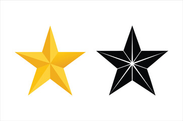 Obraz premium Five pointed yellow star icon. Cartoon illustration of five pointed yellow star vector icon for design element
