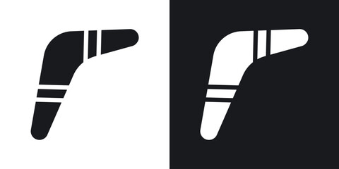 Boomerang icon in black and white glyph versions