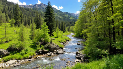 river in the mountains