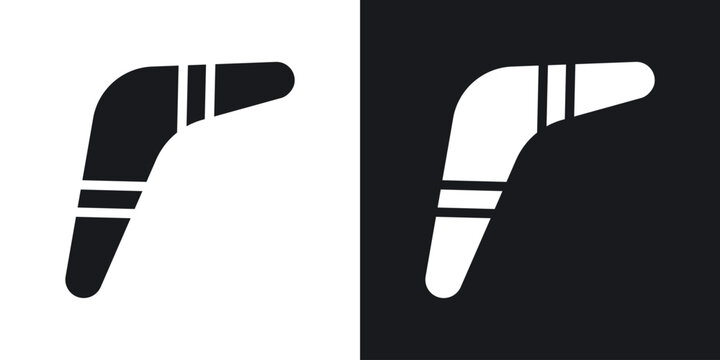 Boomerang icon in black and white glyph versions