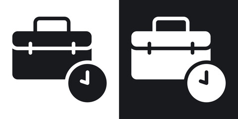 Work experience icon in black and white glyph versions