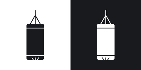Punching bag icon in black and white glyph versions