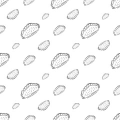 food pattern. fast food seamless pattern. doodle food and beverage seamless pattern. food background