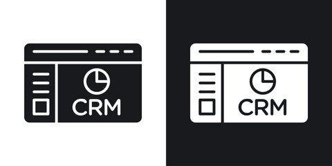 CRM icon in black and white glyph versions
