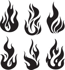 Fire icon collection. Fire flame symbol. concept flame fire icon 