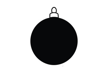 Fototapeta premium Simple Black Christmas Ornament Decoration Isolated on White Background in a Silhouette Style silhouette