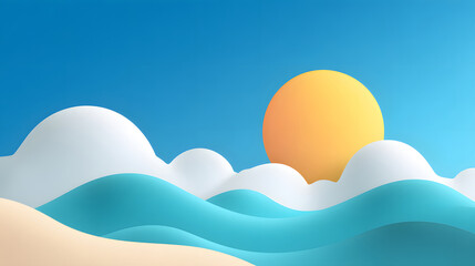 Fresh abstract summer background in minimal flat style