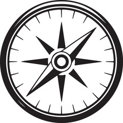 Obraz premium compass black silhouette vector, Simple silhouette Design vector icon with white background