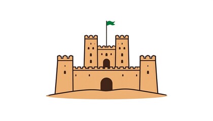 Sandcastle fortress illustration