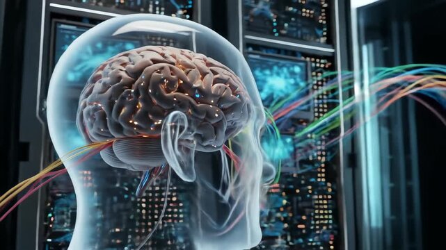 AI Brain Network With Digital Connections