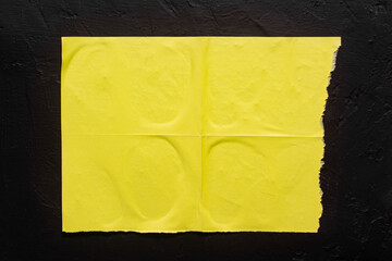 Fototapeta na wymiar Yellow poster without inscriptions. Blank. Mockup