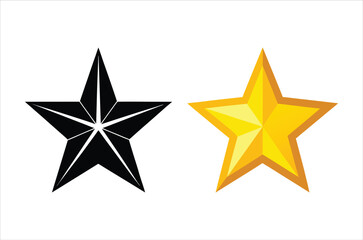 Obraz premium Five pointed yellow star icon. Cartoon illustration of five pointed yellow star vector icon for design element