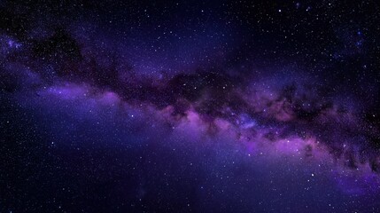 Fototapeta premium Stunning Milky Way Galaxy with Purple Nebulae - Ideal for Space Themed Projects and Astronomy Enthusiasts