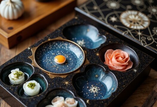 Creative Japanese style meal box layout