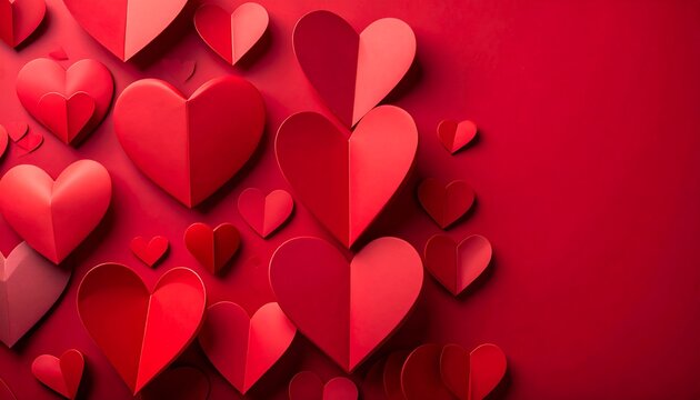 Red hearts layered design