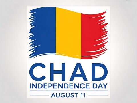 Celebrating chad independence day with the national flag on august 11th