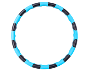 Weighted exercise hoop with a wavy design for a core workout on a transparent background