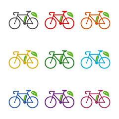 Electric bike icon isolated on white background. Set icons colorful