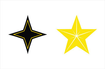 Obraz premium Five pointed yellow star icon. Cartoon illustration of five pointed yellow star vector icon for design element