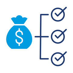 Financial Planning Icon Vector Illustration Blue Version