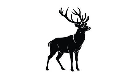 Obraz premium Vector majestic stag with large antlers, isolated on white