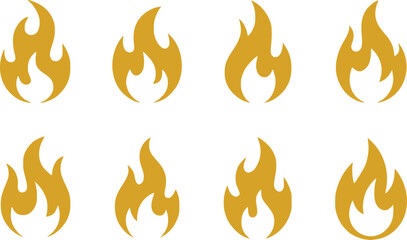 Flaming Icons Set Fire Flames Vector Art Various Fire Illustrations Fire Symbol Fire Design Elements Flames Illustration Campfire Flames Vector