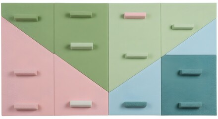 Geometric pastel wood panel features matte texture with linear shapes. Ideal for product staging, minimalist branding, posters.