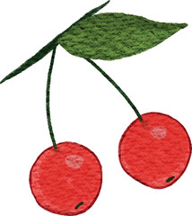 Watercolor illustration of fresh fruits on isolated background