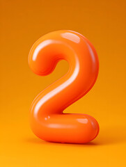 Inflatable orange numeral 2 countdown effect display