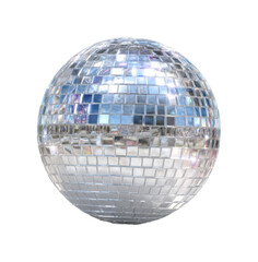 Disco ball reflections dance floor nightclub, isolated on transparent background, png