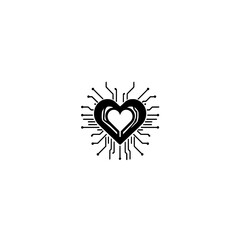 a digital heart: connecting love and technology with circuit board aesthetics