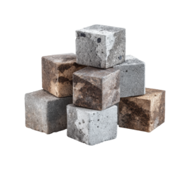 Building blocks stacked workshop artistry, isolated on transparent background, png