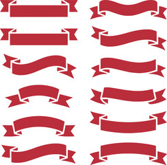 A Collection of Festive and Elegant Red Banners and Ribbons Perfect for Adding a Touch of Celebration or Decoration to Any Design