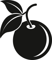 Black silhouette of a camu camu berry on white background