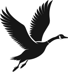 Obraz premium Graceful goose silhouette in flight during migration