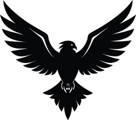 Fototapeta premium Majestic eagle silhouette with wings spread wide