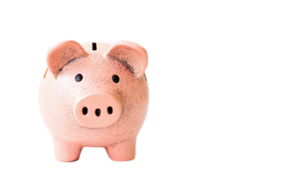 Piggy bank on transparent background, png