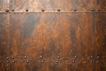 Fototapeta premium Rusty metal texture background with rivets, perfect for adding a vintage or industrial touch to your designs and projects with a unique look