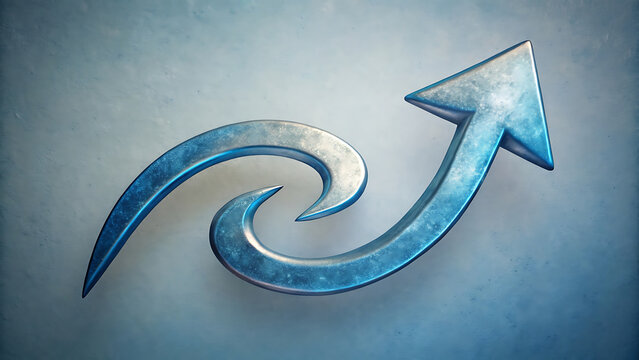 Hand Drawn Curl Arrow Pointing Upward With Subtle Texture