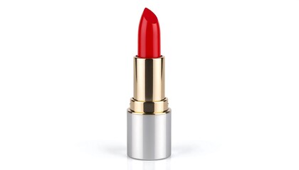 Fototapeta premium Red lipstick in gold and silver casing