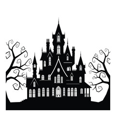 Fototapeta premium Haunted House Silhouette
