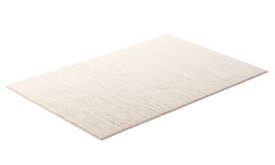 Modern rectangular rug with long pile. 3d render