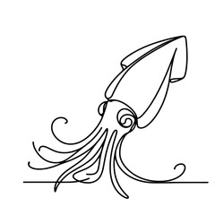 Fototapeta premium Giant squid swimming against transparent background