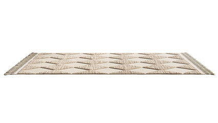 Rustic style rug with long pile and braids. 3d render