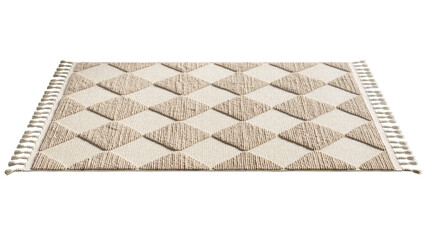 Rustic style rug with long pile and braids. 3d render